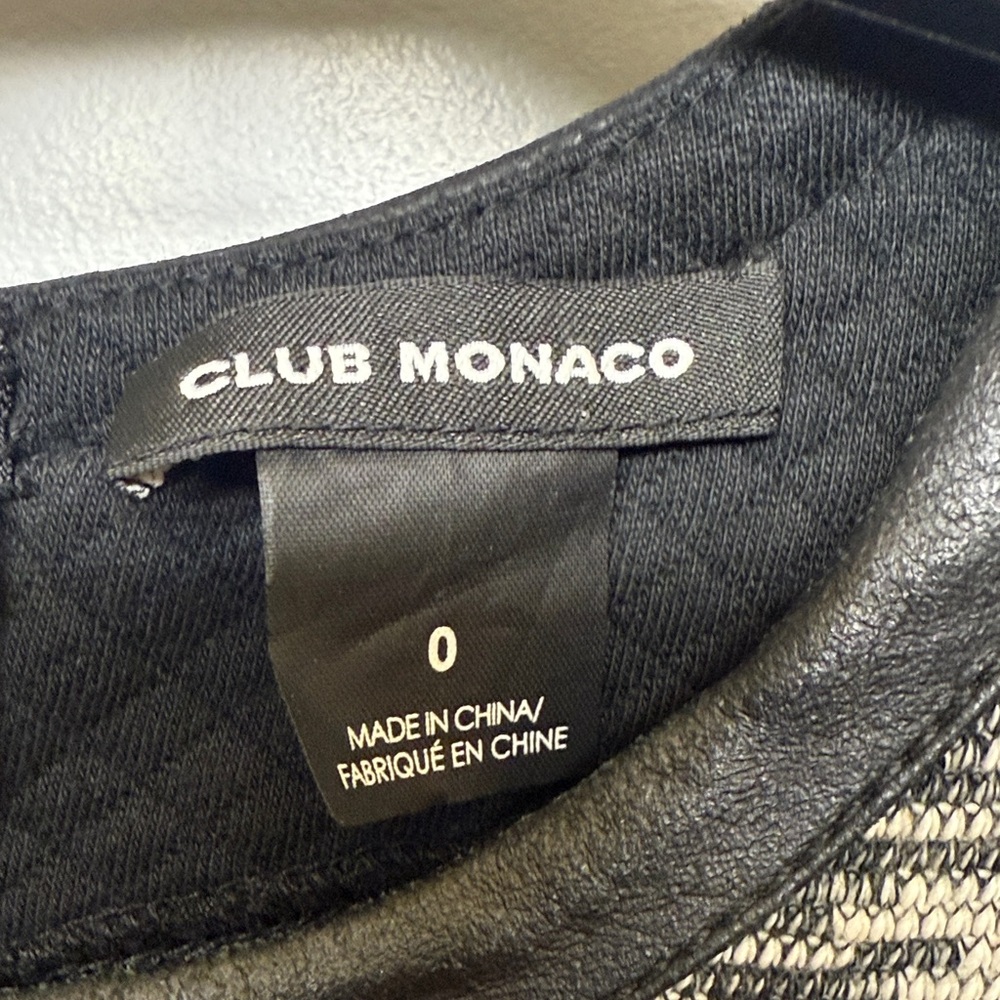 Club Monaco Black and Gray Quilted Fit and Flare Mini Dress SIZE 0 - Picture 2 of 6